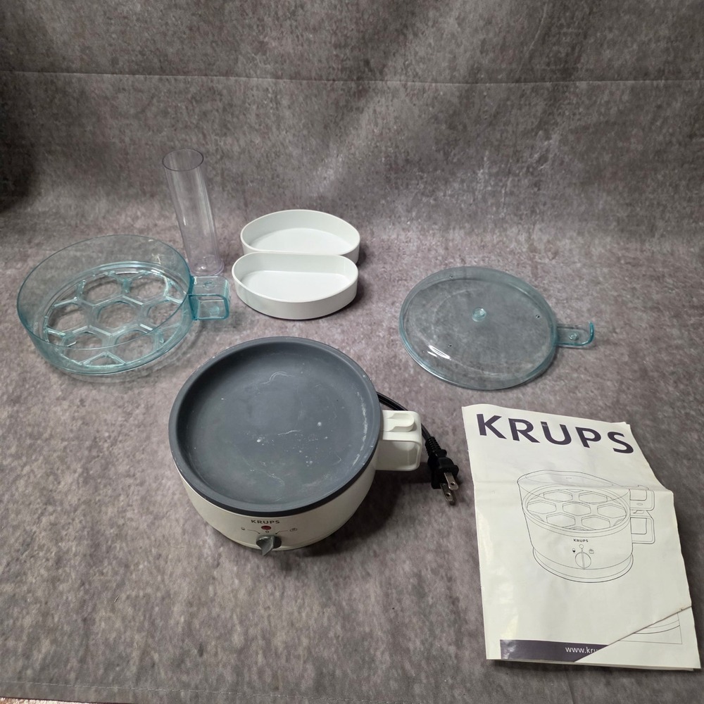 Krups Egg Express F2307051 Cooker Boiler Poacher 7 Eggs With Box & Instructions